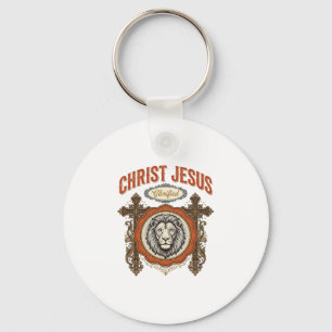 Christ Jesus Vintage Lion Faith Key Ring