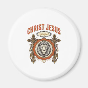 Christ Jesus Vintage Lion Faith Magnet