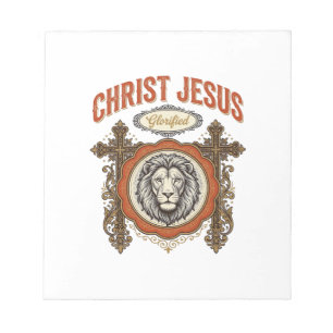 Christ Jesus Vintage Lion Faith Notepad
