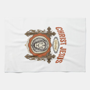 Christ Jesus Vintage Lion Faith Tea Towel
