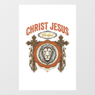 Christ Jesus Vintage Lion Faith Window Cling