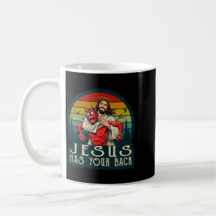 Christ-Like Figure Protecting From Adversary Coffee Mug