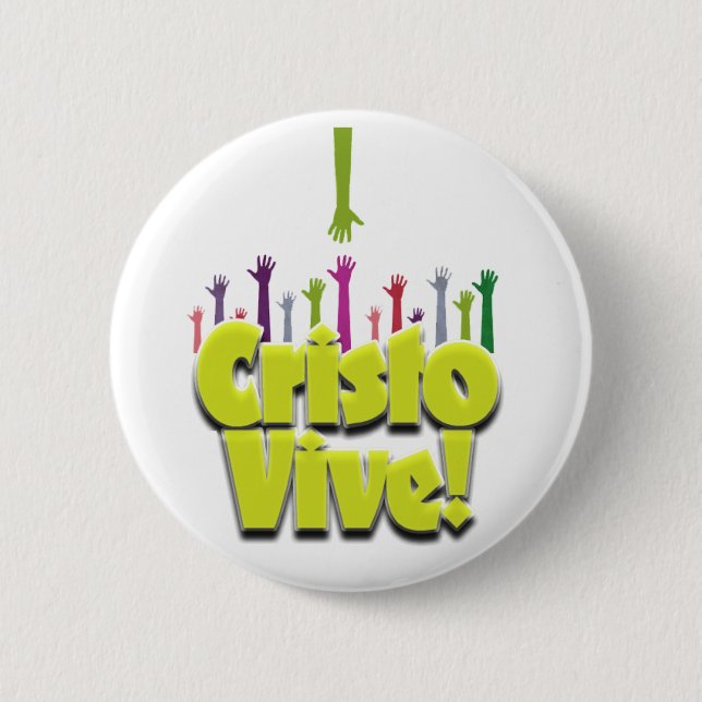 Christ Lives (2) 6 Cm Round Badge (Front)