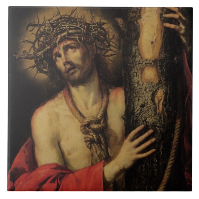 Christ, Man of Sorrows, 1641 (oil on canvas) Tile (Front)
