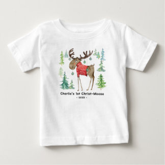 Christ-Moose bodysuit t-shirt Baby First Christmas