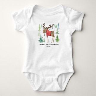 Christ-Moose bodysuit t-shirt Baby First Christmas