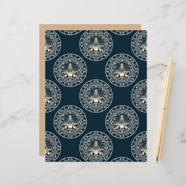 Christ Nativity Star of Wonder Polka Dot Mandala (Front/Back In Situ)