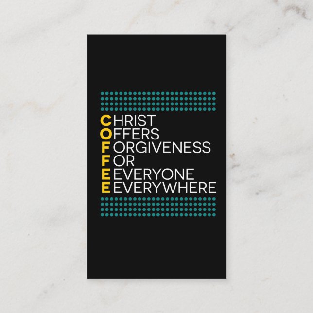 Christ Offers Forgiveness For Everyone Everywhere Business Card (Front)
