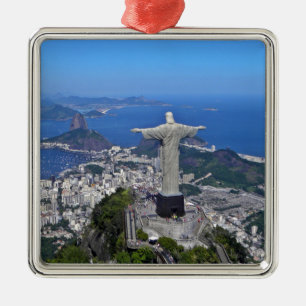 CHRIST ON CORCOVADO MOUNTAIN METAL TREE DECORATION