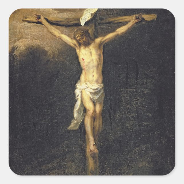 Christ on the Cross, 1672 Square Sticker (Front)
