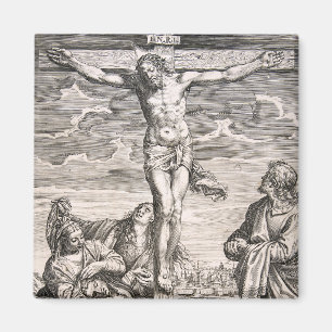 Christ on the cross by Agostino Carracci Magnet