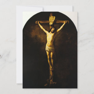 Christ on the Cross by Rembrandt Holiday Card