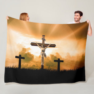 CHRIST on the CROSS Fleece Blanket