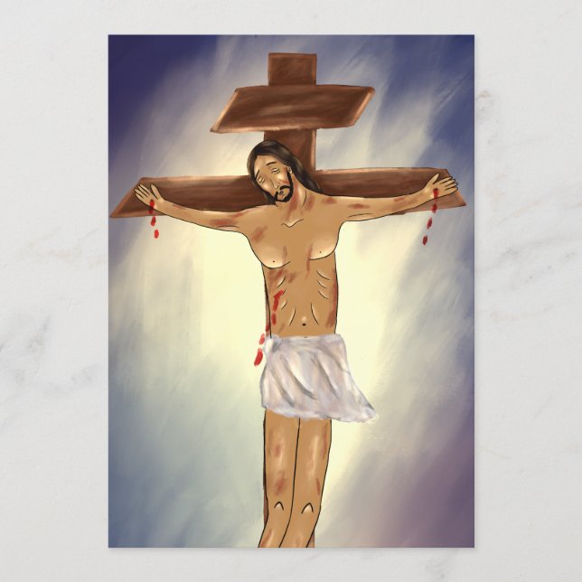 Christ on the Cross Paper Icon Card (Front)