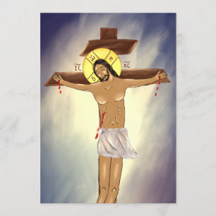 Christ on the Cross Paper Icon Card