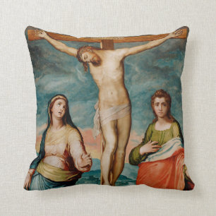 Christ on the Cross with Saints Cushion
