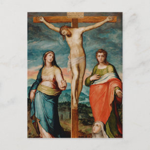 Christ on the Cross with Saints Postcard