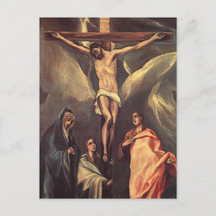Christ on the Cross with Two Maries by El Greco Po Postcard