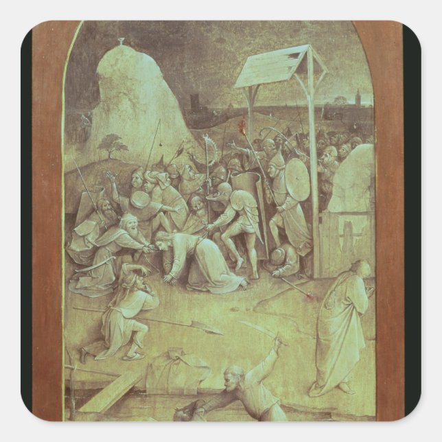 Christ on the Road to Calvary Square Sticker (Front)