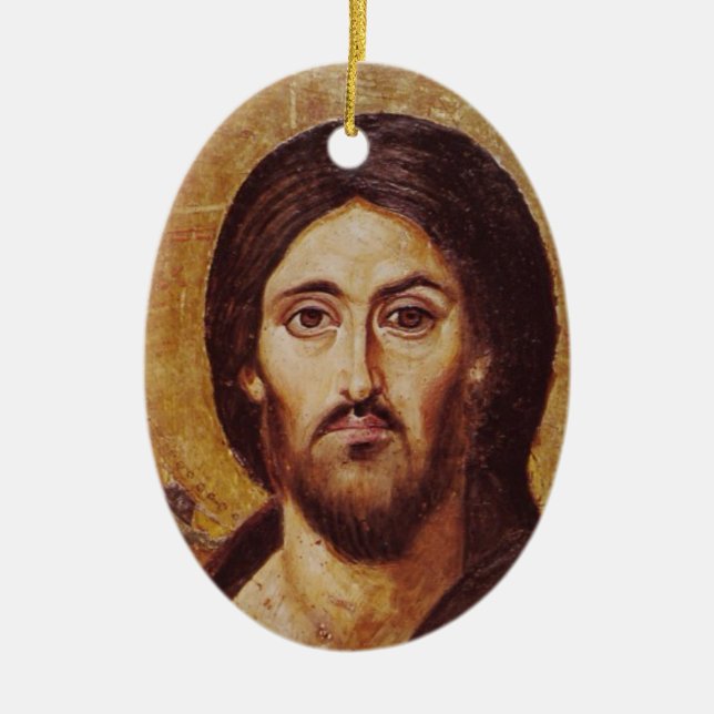 Christ Pantocrator Ceramic Tree Decoration (Front)