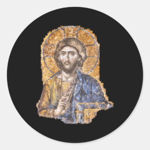Christ Pantocrator Icon Hagia Sophia Catholic Gree Classic Round Sticker