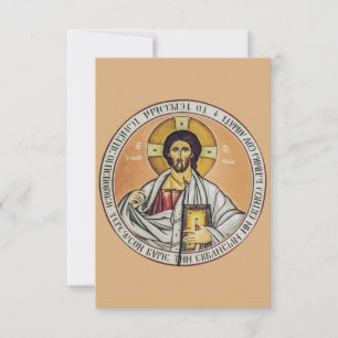 Christ Pantocrator Icon Holy Card   Pater Noster
