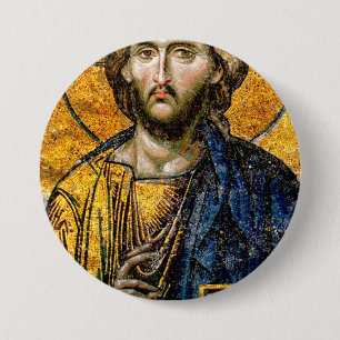 Christ Pantocrator Mosaic 7.5 Cm Round Badge
