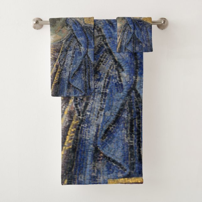 Christ Pantocrator Mosaic Iconic Religious Roman A Bath Towel Set (Insitu)