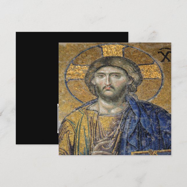 Christ Pantocrator Mosaic Iconic Religious Roman A Invitation (Front/Back)
