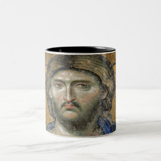 Christ Pantocrator Mosaic Iconic Religious Roman A Two-Tone Coffee Mug