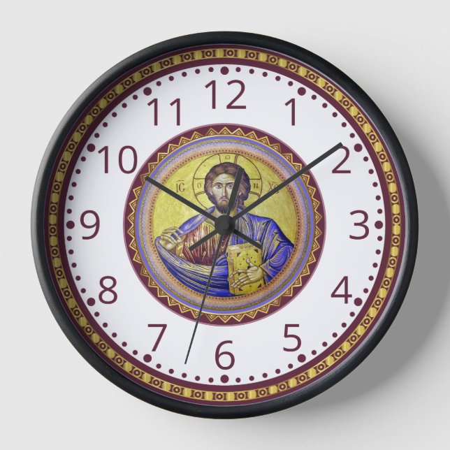 Christ Pantocrator Number Clock (Front)