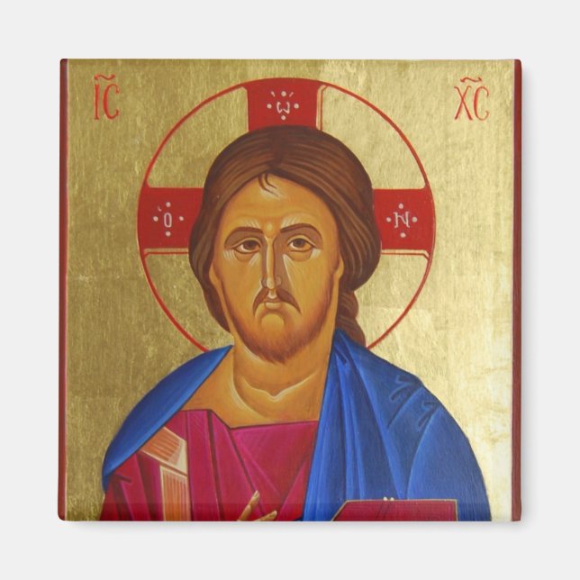 Christ Pantocrator Orthodox icon magnet (Front)