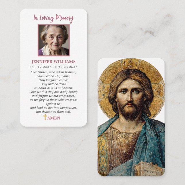 Christ Pantocrator Prayer Card Jesus  (Front/Back)