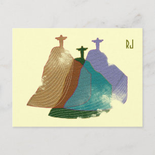 Christ redeemer digital illustration postcard