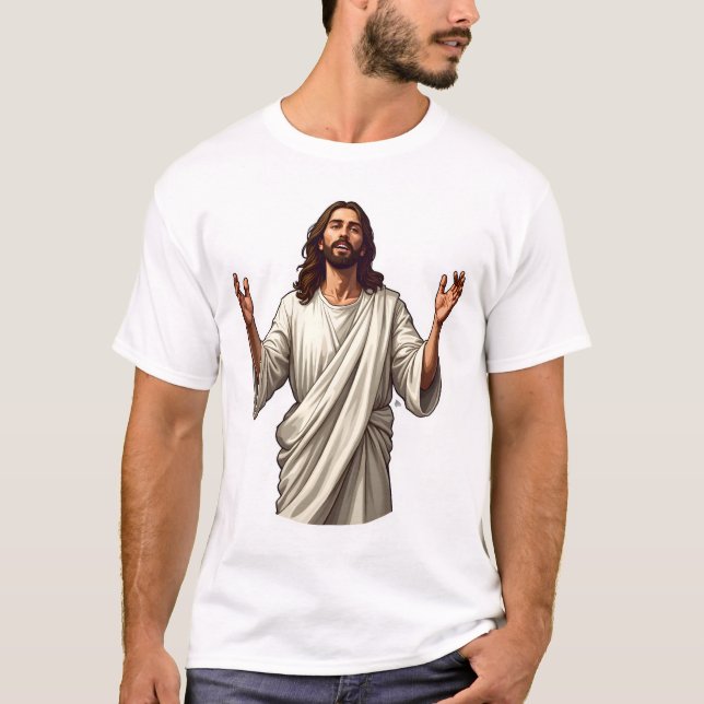 Christ Redeemer Hands Vintage Engraving Tee 2 (Front)