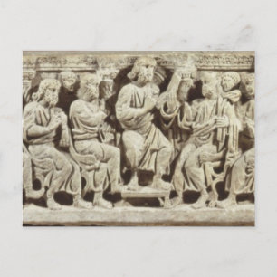 Christ seated and teaching surrounded by the Apost Postcard