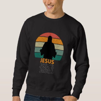 Christ Silhouette Retro Sunset Sweatshirt