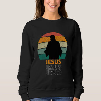 Christ Silhouette Retro Sunset Sweatshirt