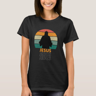 Christ Silhouette Retro Sunset T-Shirt