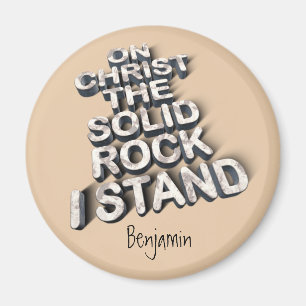 Christ solid rock christian bible quote typography magnet