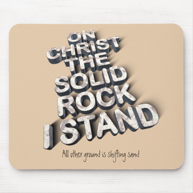 Christ solid rock christian bible quote typography mouse mat (Front)