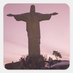 Christ Statue at Corcovado, near outskirts of Square Sticker