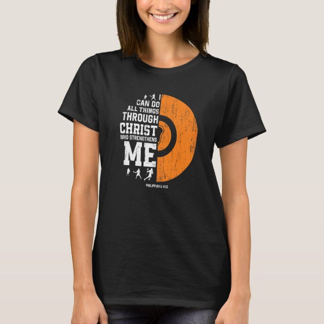Christ Strengthens Me  Religious Christian Lacrose T-Shirt (Front)