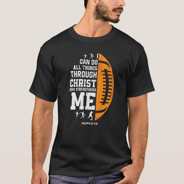 Christ Strengthens Me  Religious Christian Rugby T-Shirt (Front)