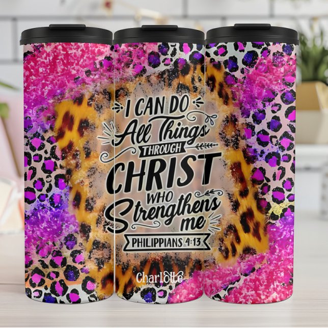 Christ Strengthens Me: Vibrant Faith Thermal Tumbler (Creator Uploaded)