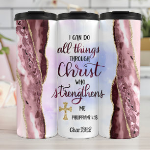 Christ Strengthens: Shimmering Faith Thermal Tumbler