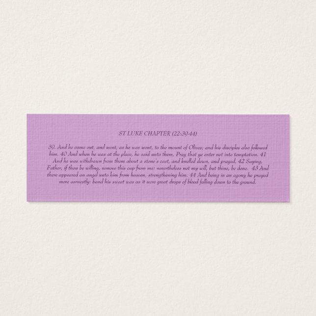 Christ Suffers In Gethsemane Bible Book Mark (Back)