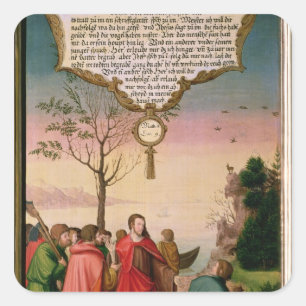 Christ teaching his disciples square sticker