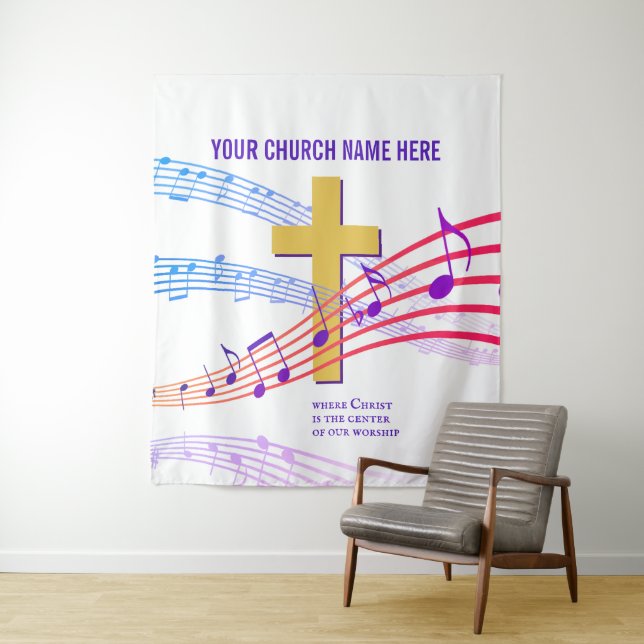 CHRIST THE CENTER Christian Worship Tapestry (In Situ)