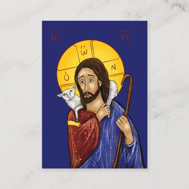 Christ the Good Shepherd icon Cards (extra small) (Front)